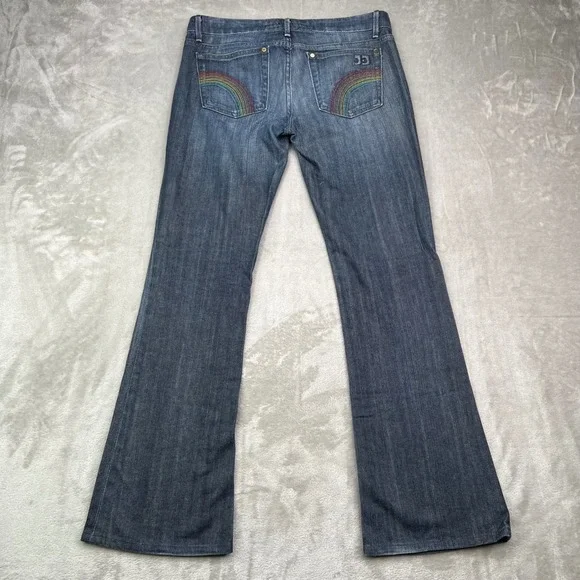 Joe's Provocateur Jeans Womens 27 Blue Dark Wash Relaxed Stretch Rainbow Bootcut - Picture 3 of 15